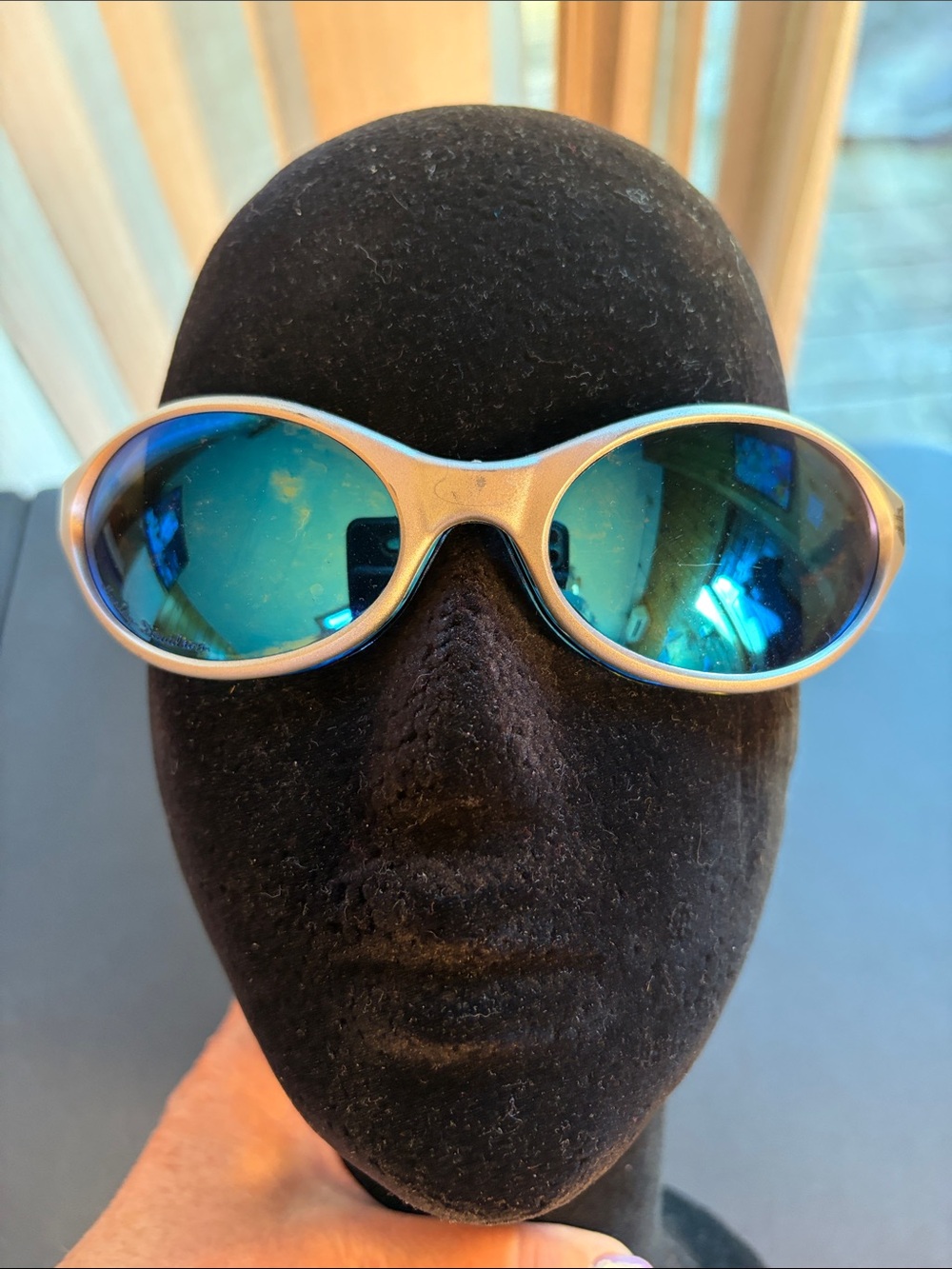 Harley-Davidson Metallic Frame Sunglasses with Blue Mirrored Lenses